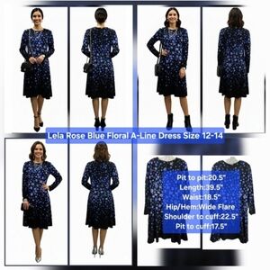 Lela Rose Floral A-Line Dress Size 12-14